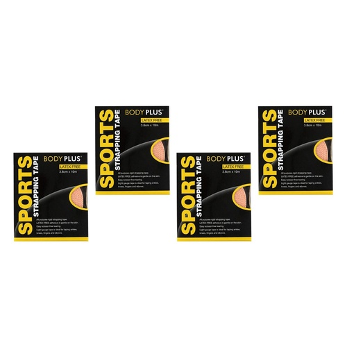 Body Plus Strapping Tape Latex Free 3.8cm x 10m Pack of 4