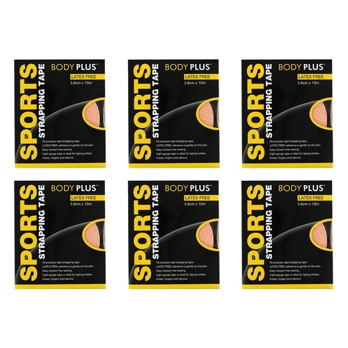 Body Plus Strapping Tape Latex Free 3.8cm x 10m Pack of 6