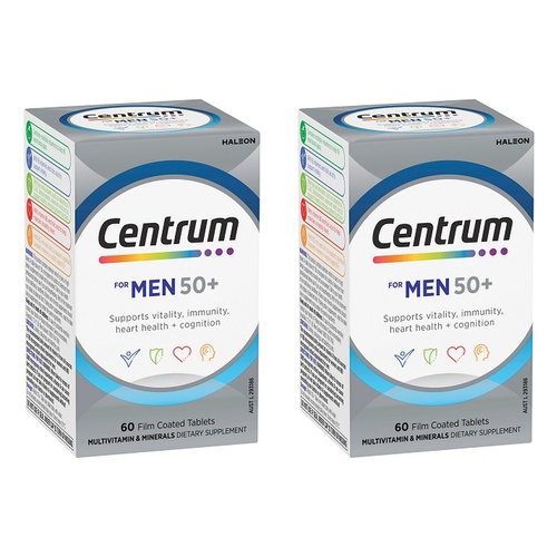 Centrum for Men 50+ 60 Tablets Pack of 2