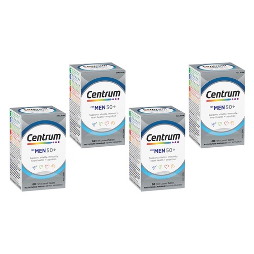 Centrum for Men 50+ 60 Tablets Pack of 4