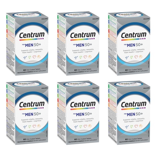 Centrum for Men 50+ 60 Tablets Pack of 6