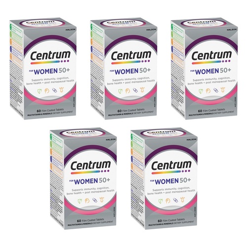 Centrum for Women 50+ 60 Tablets Pack of 5