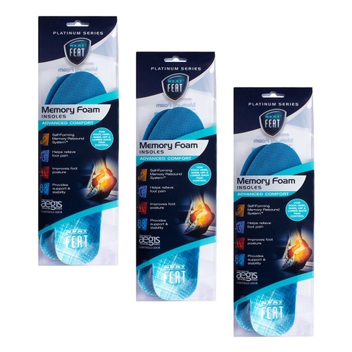 Neat Feat Memory Foam Insoles Men Pack of 3