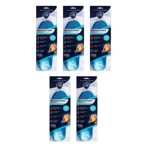 Neat Feat Memory Foam Insoles Men Pack of 5
