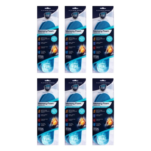 Neat Feat Memory Foam Insoles Men Pack of 6