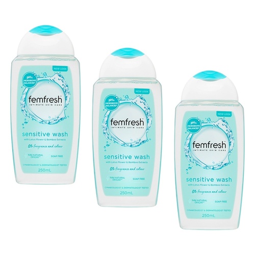 Femfresh Sensitive Wash 250mL Pack of 3