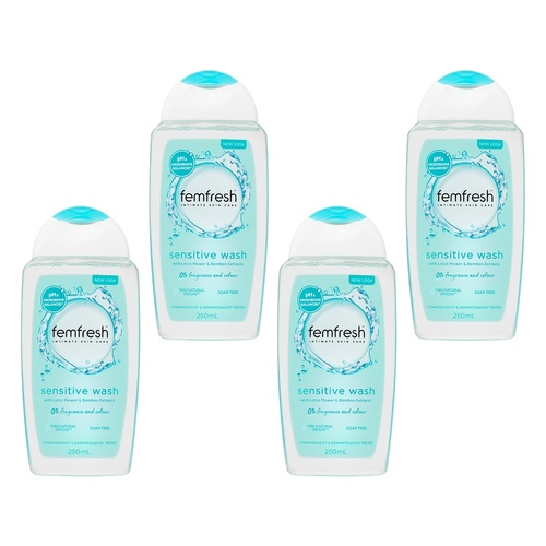 Femfresh Sensitive Wash 250mL Pack of 4