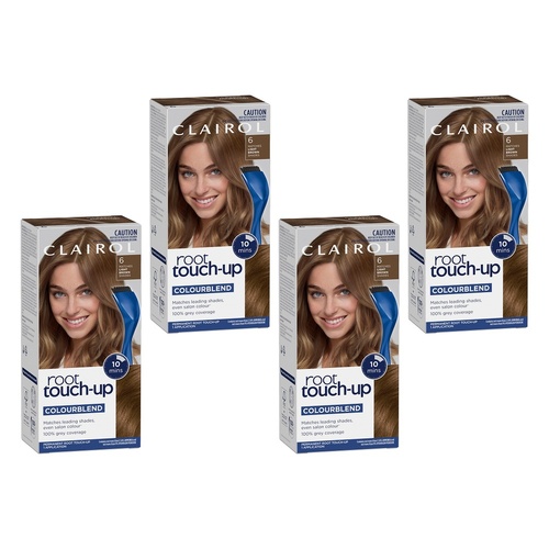 Clairol Root Touch-Up 6 Light Brown Permanent Hair Colour Pack of 4