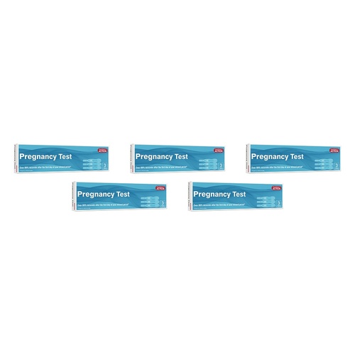 Pharmacy Action Pregnancy Test 3 Pack Bundle of 5