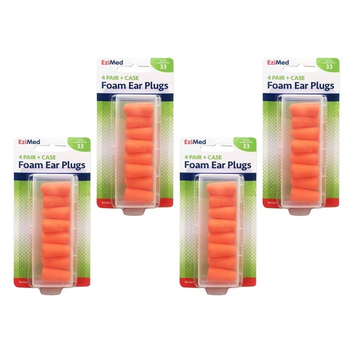Amcla EziMed Sound Tamer Foam Ear Plugs 4 Pairs Pack of 4