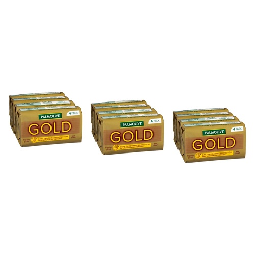 Palmolive Gold Bar Soap 4 x 90g x 12 Bundle of 3