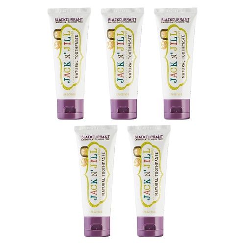 Jack N' Jill Natural Blackcurrant Fluoride Free Toothpaste 50g Pack of 5
