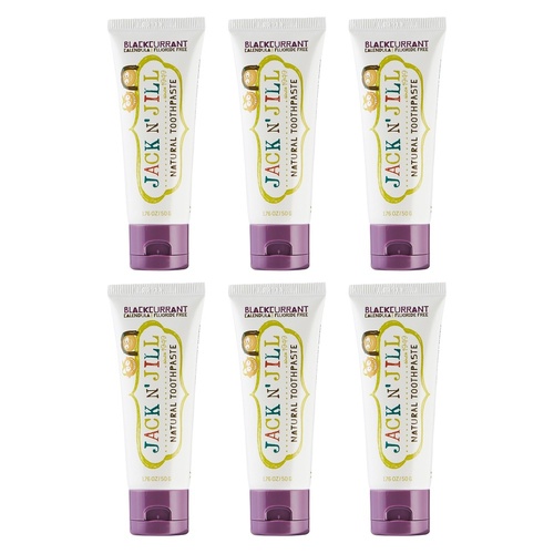 Jack N' Jill Natural Blackcurrant Fluoride Free Toothpaste 50g Pack of 6