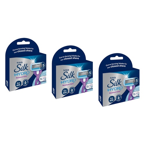 Schick Silk Hydro Moisture Care Refill 4 Pack Bundle of 3