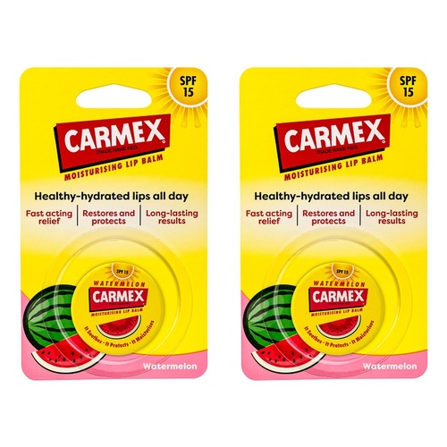 Carmex Watermelon Moisturising Lip Balm SPF15 7.5g x 12 Bundle of 2