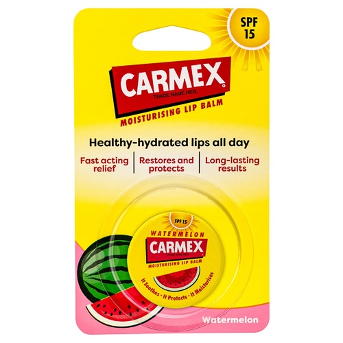 Carmex Watermelon Moisturising Lip Balm SPF15 7.5g x 12