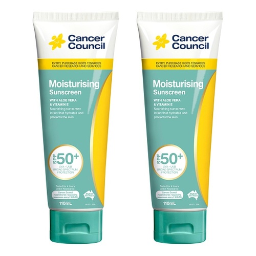 Cancer Council Moisturising Sunscreen SPF 50+ 110mL Pack of 2