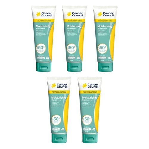 Cancer Council Moisturising Sunscreen SPF 50+ 110mL Pack of 5
