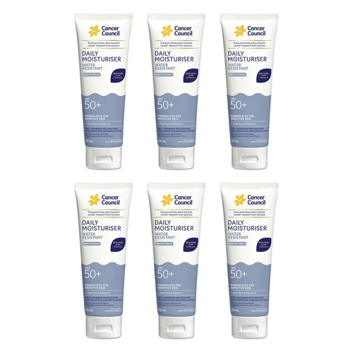 Cancer Council Face Day Wear Matte Moisturiser SPF 50+ 75mL Pack of 6