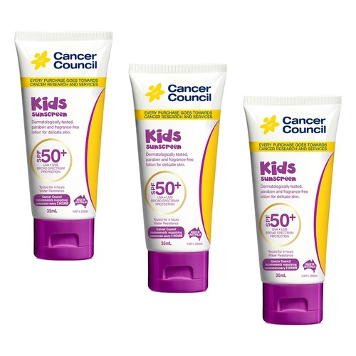Cancer Council Kids Sunscreen SPF 50+ 35mL Pack of 3