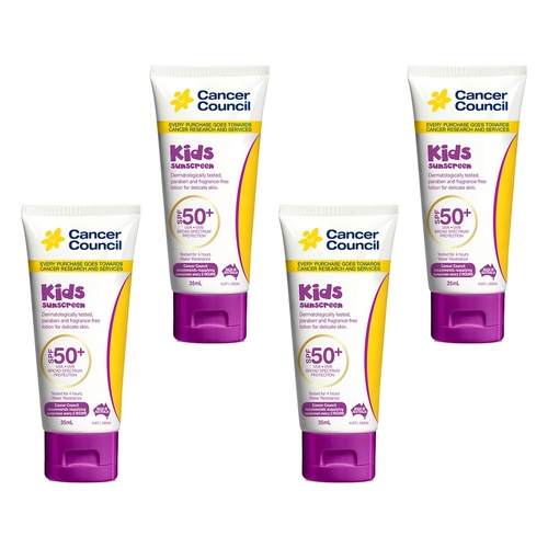 Cancer Council Kids Sunscreen SPF 50+ 35mL Pack of 4