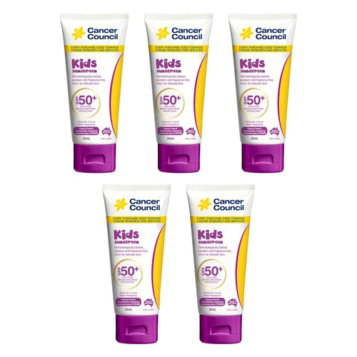 Cancer Council Kids Sunscreen SPF 50+ 35mL Pack of 5