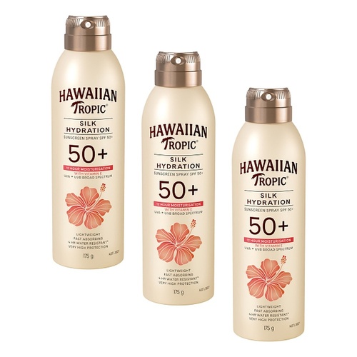 Hawaiian Tropic Silk Hydration Spray SPF50+ 175g Pack of 3