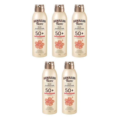 Hawaiian Tropic Silk Hydration Spray SPF50+ 175g Pack of 5