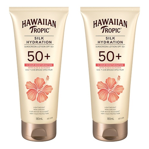 Hawaiian Tropic Silk Hydration Lotion SPF50+ 180mL Pack of 2