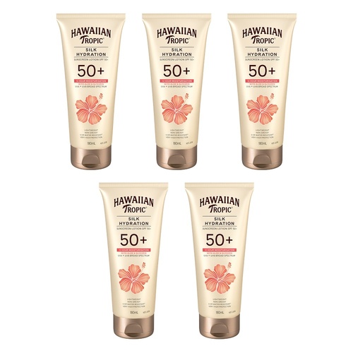 Hawaiian Tropic Silk Hydration Lotion SPF50+ 180mL Pack of 5