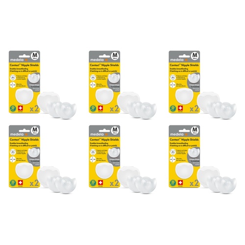 Medela Contact Nipple Shields Medium 2 Pack Bundle of 6