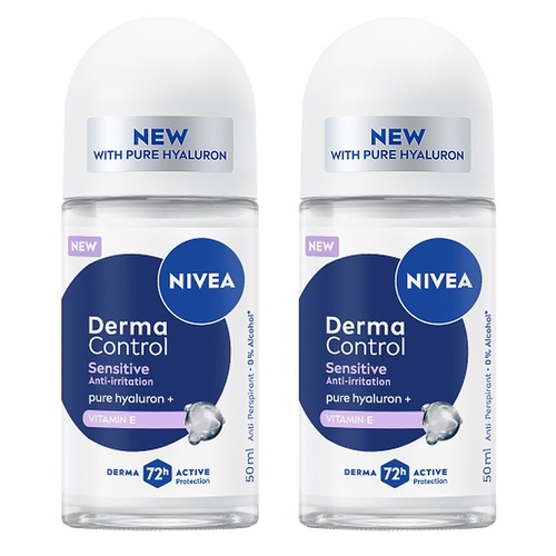 NIVEA Derma Control Sensitive 72H Anti-Perspirant 50mL Pack of 2
