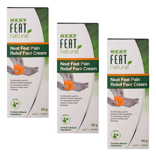 Neat Feat Nat Pain Relief Foot Cream 50g Pack of 3