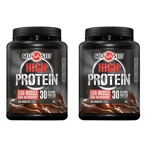 Musashi High Protein Chocolate Powder 900g Pack of 2