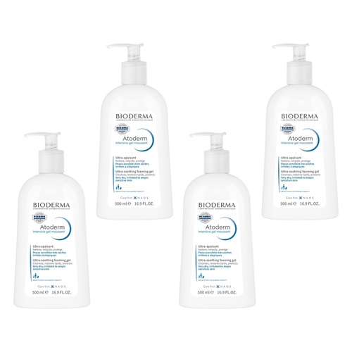 Bioderma Atoderm Intensive Gel Moussant Anti-Itching Cleansing Gel Pack of 4