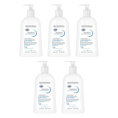 Bioderma Atoderm Intensive Gel Moussant Anti-Itching Cleansing Gel Pack of 5