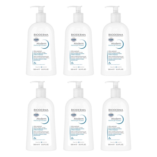 Bioderma Atoderm Intensive Gel Moussant Anti-Itching Cleansing Gel Pack of 6