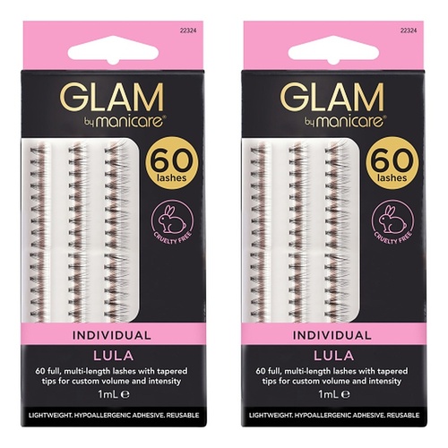 Glam by Manicare Lula Individual Lashes 60 Pack Bundle of 2