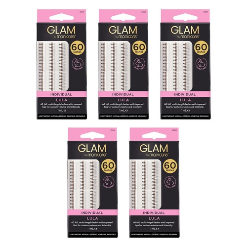 Glam by Manicare Lula Individual Lashes 60 Pack Bundle of 5