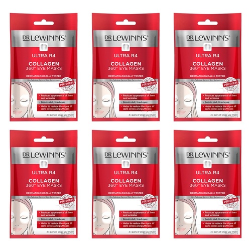 Dr. LeWinn's Ultra R4 Collagen 360 Eye Masks 3pk 24mL x 10 Bundle of 6