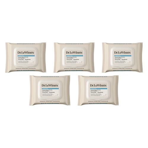 Dr. LeWinn's Private Formula Vitamin Infused Micellar Wipes 25 Pack Bundle of 5