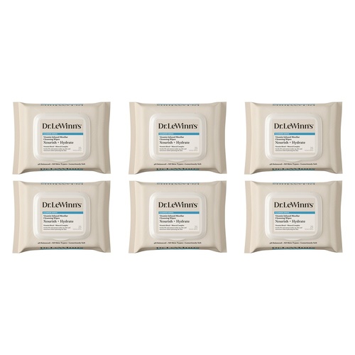 Dr. LeWinn's Private Formula Vitamin Infused Micellar Wipes 25 Pack Bundle of 6