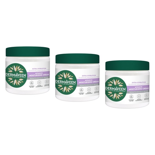 DermaVeen Intensive Extra Hydration Moisturising Cream 450g Pack of 3
