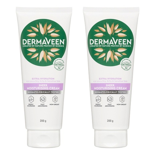 DermaVeen Extra Hydration Sheer Moisturising Cream 200g Pack of 2