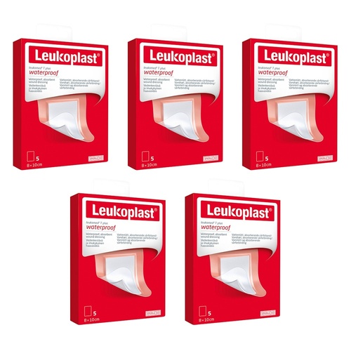 Leuko Leukomed T Plus Sterile Post-Op 8cm x 10cm 5 Pack Bundle of 5