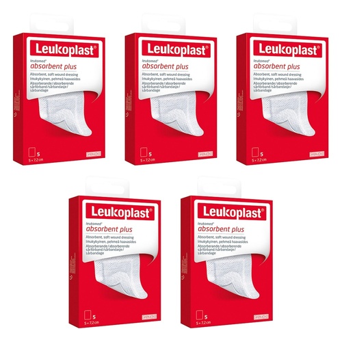 Leuko Leukomed Sterile Post-Op Wound Dressing 5cm x 7.2cm 5 Pack Bundle of 5
