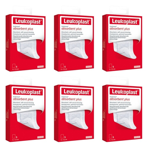 Leuko Leukomed Sterile Post-Op Wound Dressing 5cm x 7.2cm 5 Pack Bundle of 6