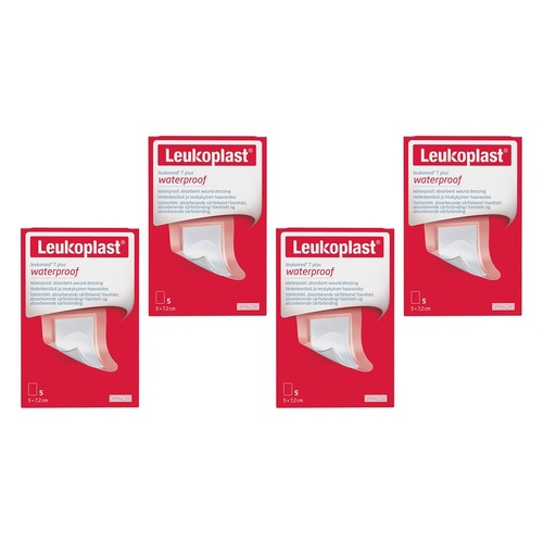 Leuko Leukomed T Plus Sterile Post-Op Dressing 5cm x 7.2cm 5 Pack Bundle of 4