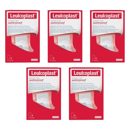 Leuko Leukomed T Plus Sterile Post-Op Dressing 5cm x 7.2cm 5 Pack Bundle of 5