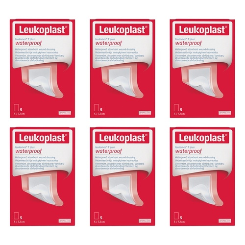 Leuko Leukomed T Plus Sterile Post-Op Dressing 5cm x 7.2cm 5 Pack Bundle of 6